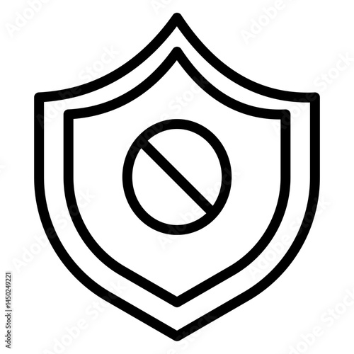 Shield Block Vector Line Icon Design