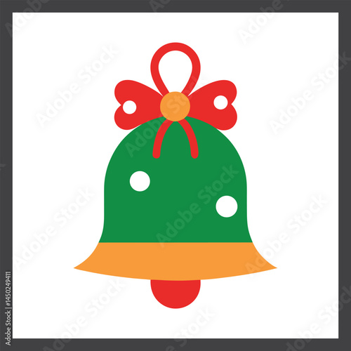Christmas jingle bell vector illustration icon, festive holiday icon