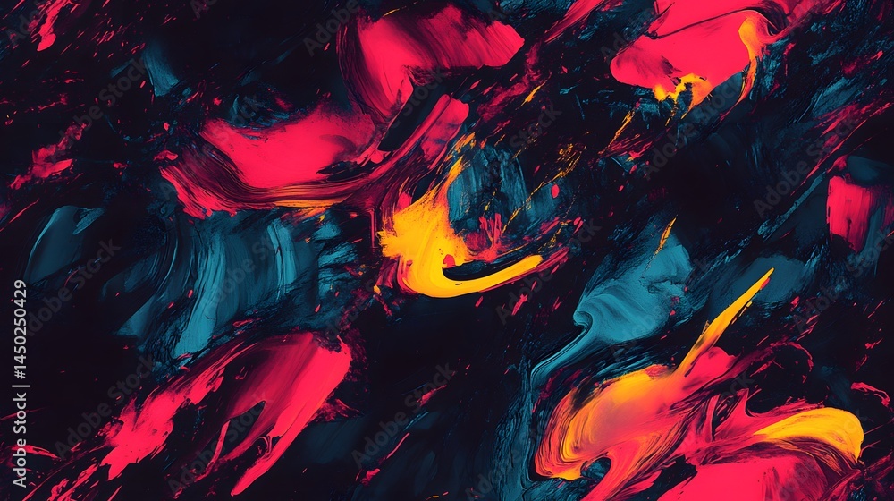 Vibrant abstract painting with bold color strokes. Vibrant abstract painting with bold color strokes.