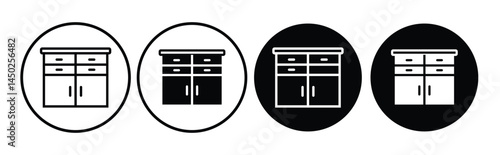 Chest of drawers icon. Dresser icon Symbol mark in Outline style