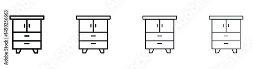 Chest of drawers icon. Dresser icon Symbol mark in Outline style