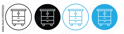 Chest of drawers icon. Dresser icon Symbol mark in Outline style