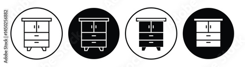 Chest of drawers icon. Dresser icon Symbol mark in Outline style