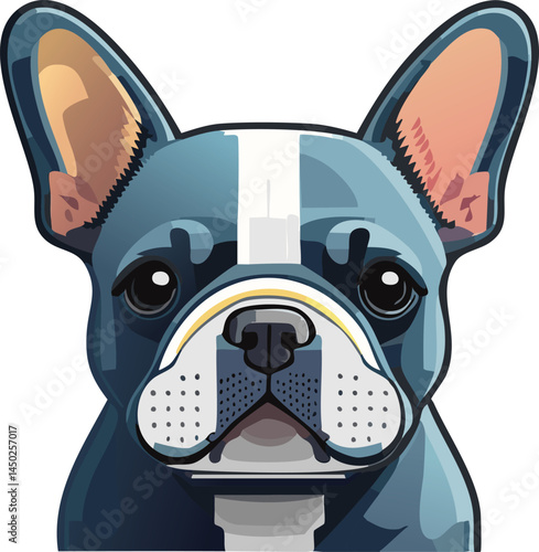 French Bulldog flat vector illustration on transparent background.