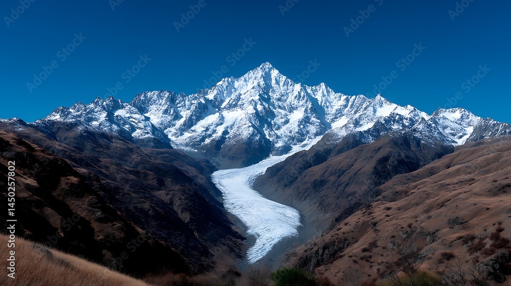 Fototapeta premium Majestic Himalayan Glacier with Stunning Mountain View.