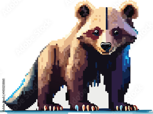 Wolverine flat vector illustration on transparent background.