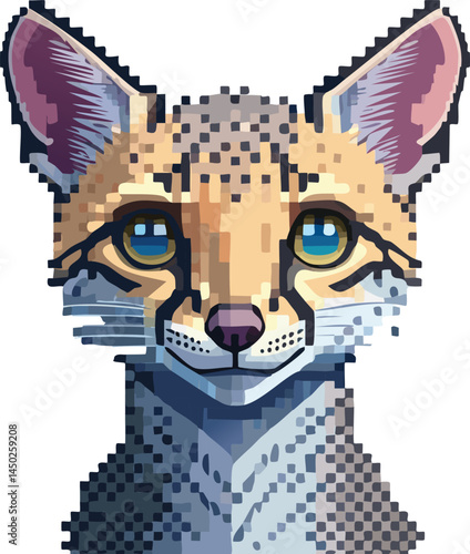 Genet flat vector illustration on transparent background.