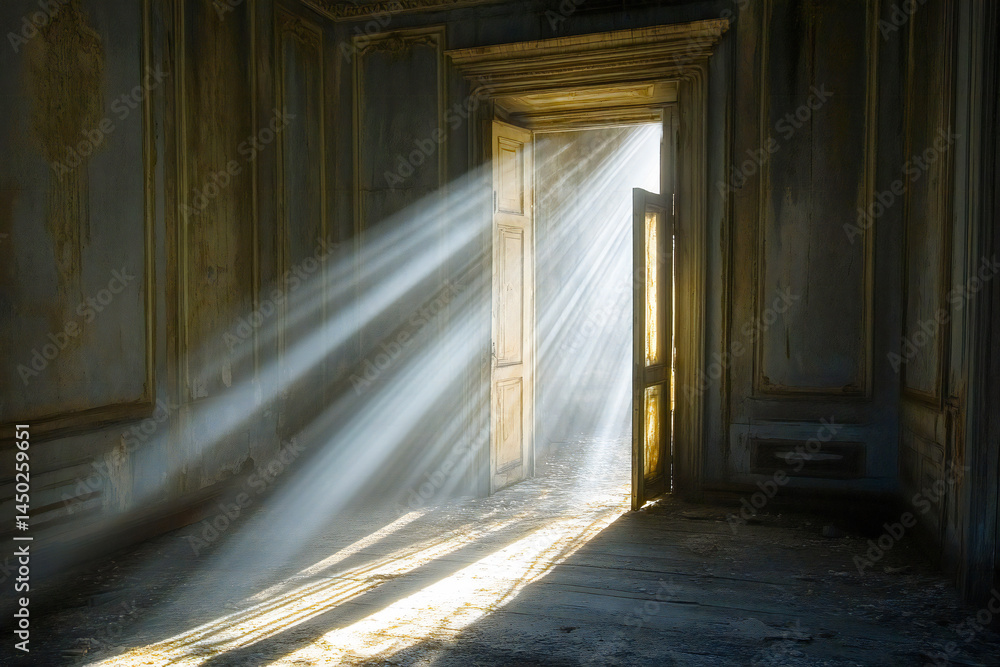 Sunbeams Streaming Through Open Door Sunbeams Streaming Through Open Door