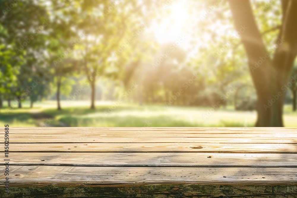 Rustic Wooden Table in Natural Setting Rustic Wooden Table in Natural Setting