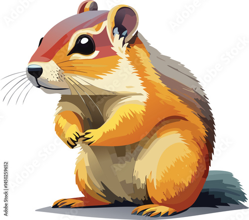 Gopher flat vector illustration on transparent background.
