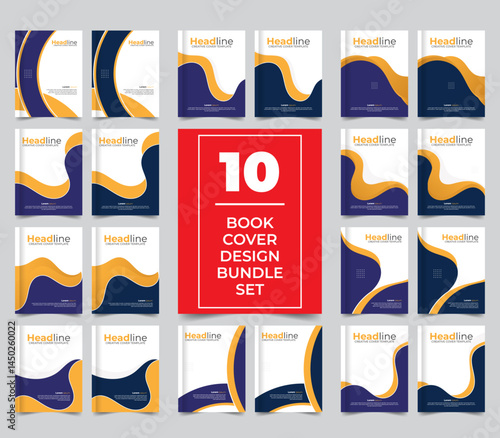 Luxury shapes and Creative stylish, corporate book cover design bundle, creative stylish illustration 8.5 inch width 11 inch height size book cover, cover design, 10 set collection book cover