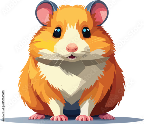 Syrian Hamster flat vector illustration on transparent background.