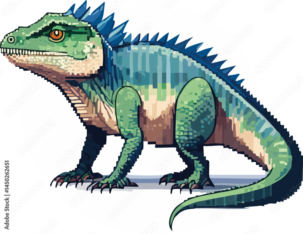 Fototapeta premium Uromastyx flat vector illustration on transparent background.