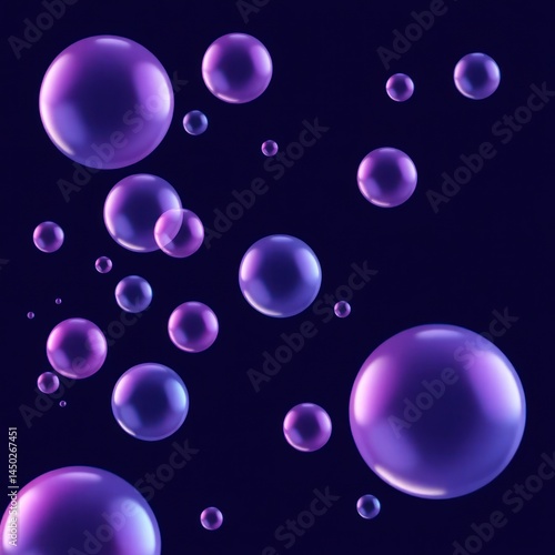 Wallpaper Mural Floating iridescent bubbles on dark background Torontodigital.ca