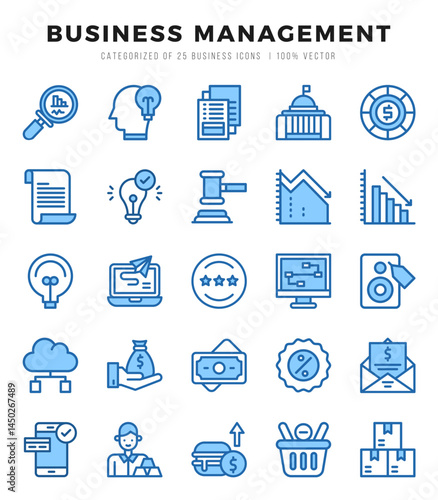 Business Management icons set. Vector illustration.