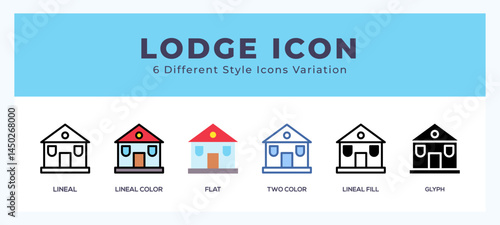 Lodge vector icon. with different styles vector illustration.
