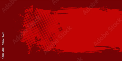 Red Abstract Brush Background with Sporty Style and Halftone Effect. Brush Stroke Illustration for Banner, Poster, or Sports Background
