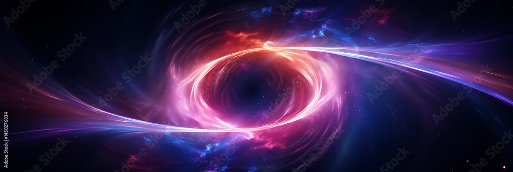 Cosmic Symphony: A vibrant, mesmerizing visualization of a black hole with swirling energy, showcasing the captivating beauty and mystery of the cosmos. Cosmic Symphony: A vibrant, mesmerizing visualization of a black hole with swirling energy, showcasing the captivating beauty and mystery of the cosmos.