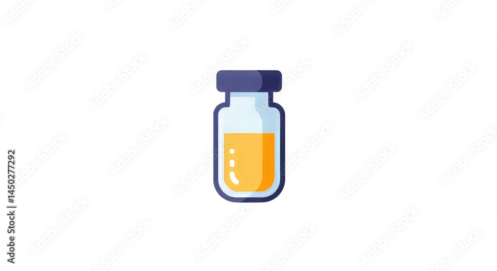Fototapeta premium Illustrative Vial with Golden Liquid: A Symbol of Science and Medicine