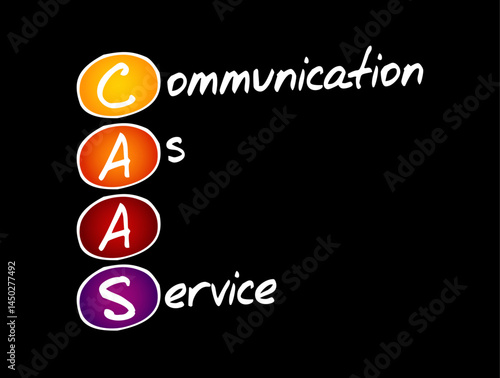 CAAS - Communication as a Service refers to a cloud-based service model that delivers communication tools and infrastructure over the internet, acronym concept background