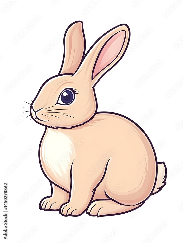 A light brown bunny rabbit sits, facing left, with large ears and expressive eyes A light brown bunny rabbit sits, facing left, with large ears and expressive eyes