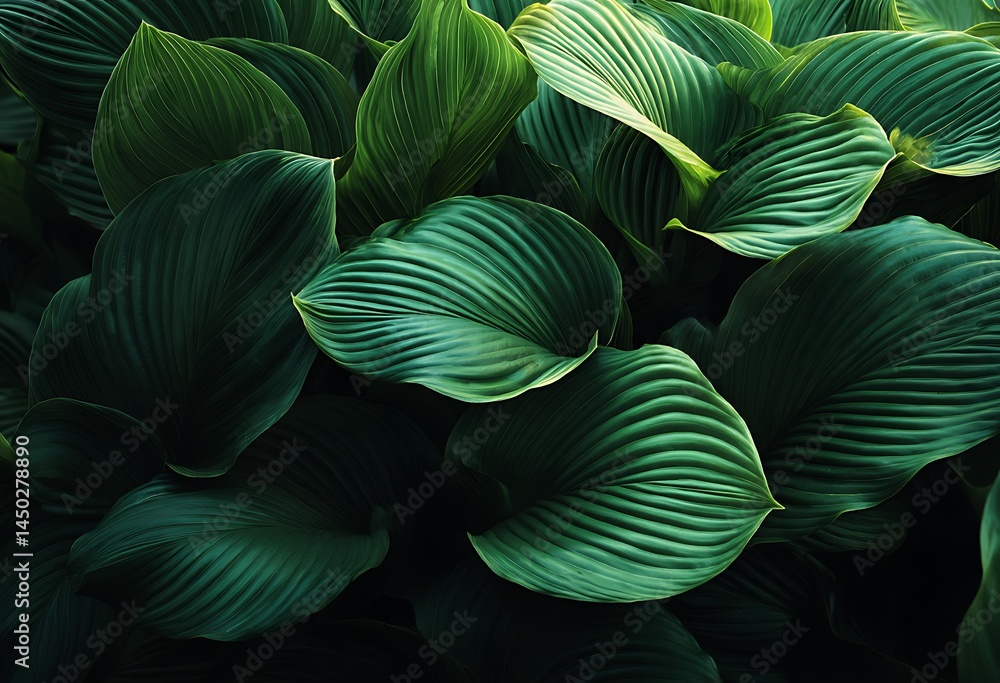 Dark Green Lush Tropical Leaves Background Texture Dark Green Lush Tropical Leaves Background Texture