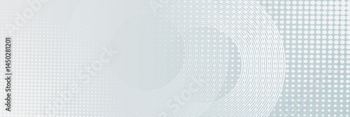 Modern abstract background. Shiny white gradient circle lines. Minimal geometric pattern. Simple graphic element. Futuristic concept. Suit for cover, poster, banner, brochure, flyer, header, website