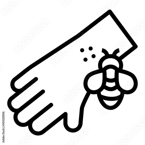 Bee Sting Allergy Treatment Vector Line Icon Design