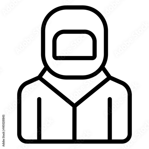 Biohazard Suit Vector Line Icon Design