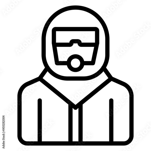 Virus Containment Suit Vector Line Icon Design