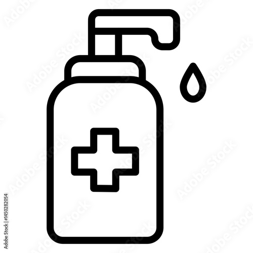 Hand Sanitizer Bottle Vector Line Icon Design