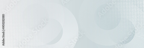 Modern abstract background. Shiny white gradient circle lines. Minimal geometric pattern. Simple graphic element. Futuristic concept. Suit for cover, poster, banner, brochure, flyer, header, website