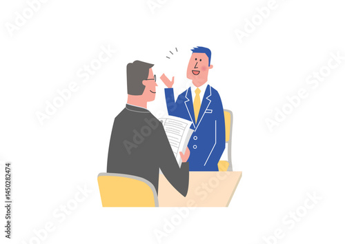 面接をするイメージイラスト素材