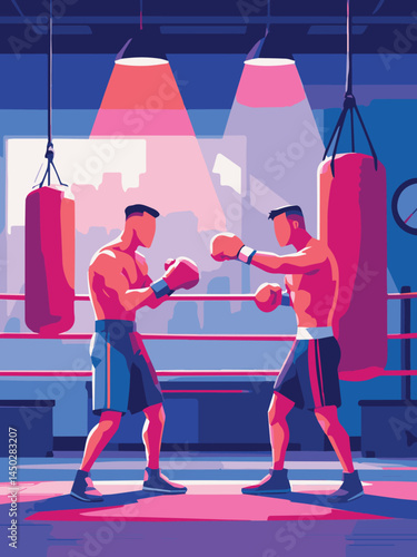 boxing training combat vector