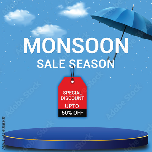 Monsoon sale post banner and template, sale banner, monsoon sale template, monsoon sale editable file
