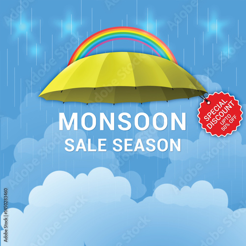 Monsoon sale post banner and template, sale banner, monsoon sale template, monsoon sale editable file