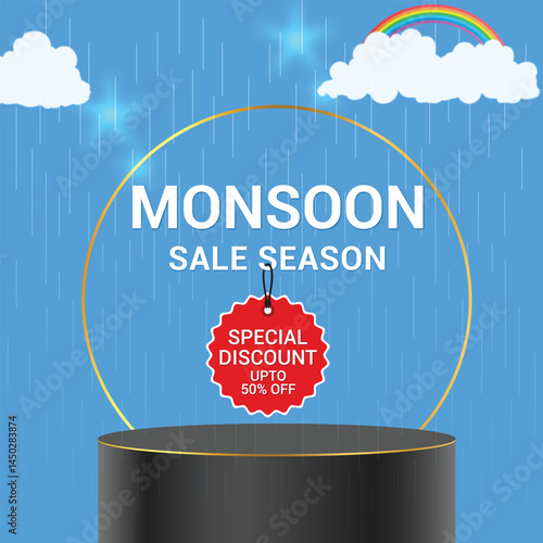 Monsoon sale post banner and template, sale banner, monsoon sale template, monsoon sale editable file