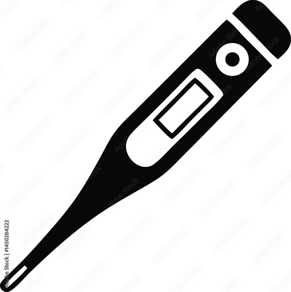thermometer silhouette icon on transparent background. vector illustration thermometer silhouette icon on transparent background. vector illustration