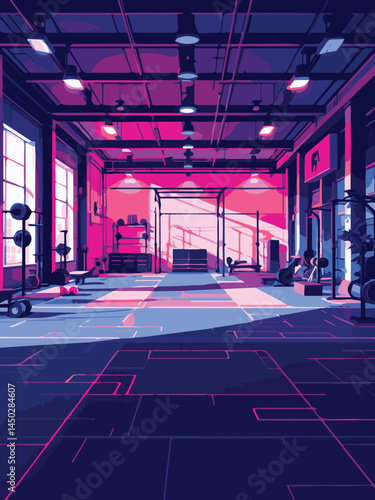 vector illustration of a gymnasium or gym with equipment for exercise