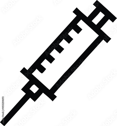 syringe outline icon on transparent background. vector illustration
