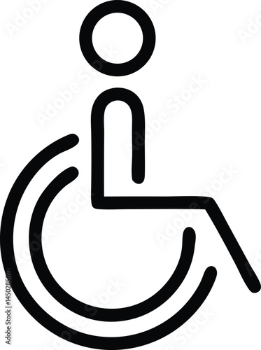 wheelchair patient outline icon on transparent background. vector illustration