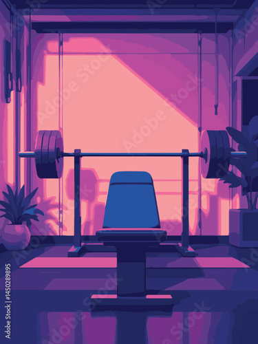 vector illustration of a gymnasium or gym with equipment for exercise
