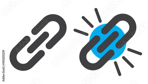 Link icon vector isolated, chain links icon, Hyperlink chain symbol. 