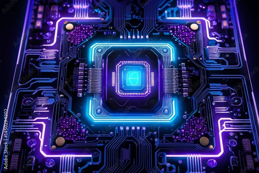 Fototapeta premium electronic circuit board procesor