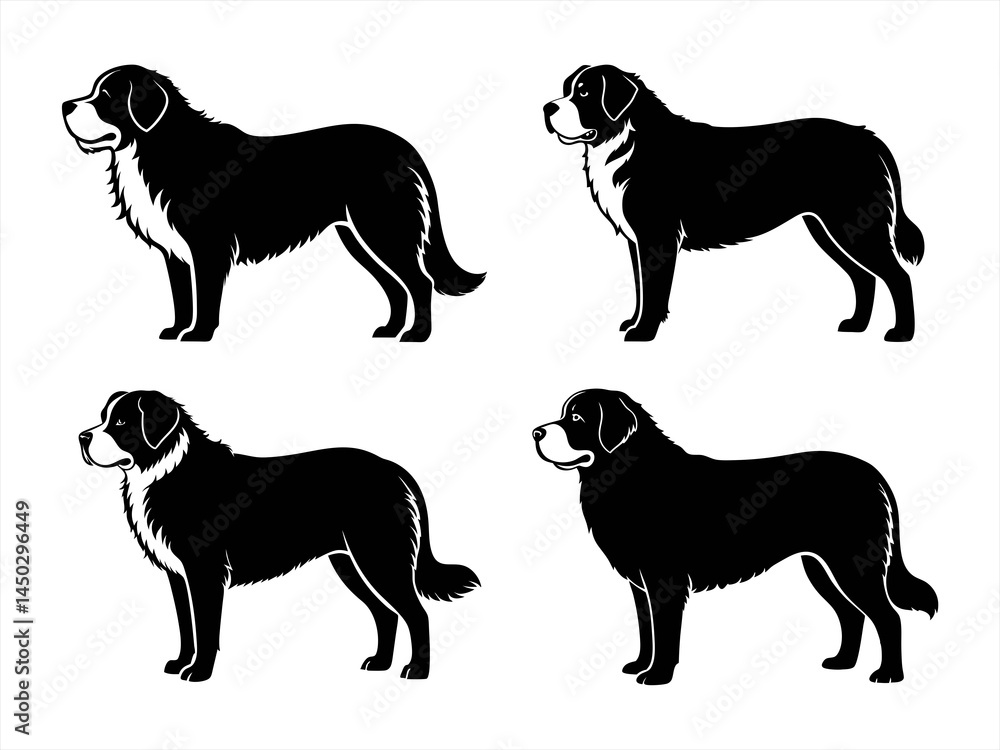 saint bernard sihouette black vector bundle saint bernard sihouette black vector bundle