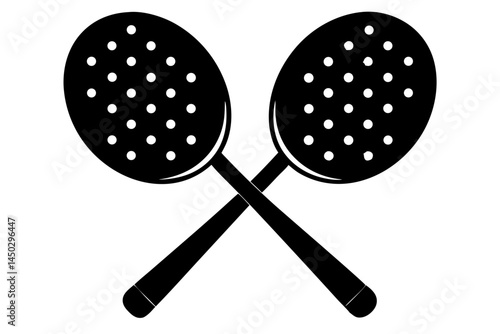 Pickleball sport silhouette two crossed paddles and ball design on white, pickleball, sport, silhouette, paddles, ball, racket, equipment, game, activity, competition, vector, design, illustration