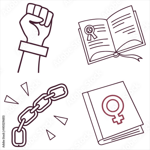Feminist Icon Collection: Symbols of Empowerment, Equality, and Women's Rights