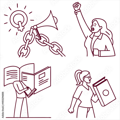 Feminist Icon Collection: Symbols of Empowerment, Equality, and Women's Rights