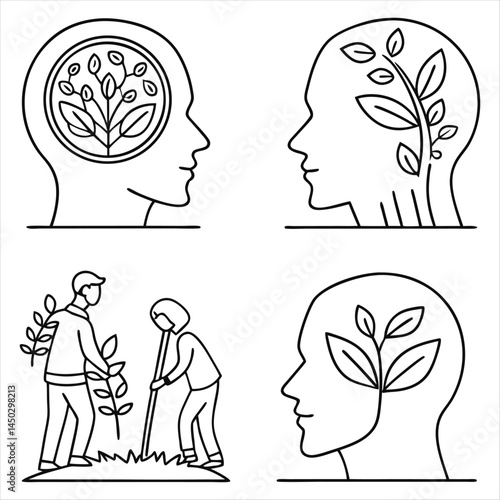 Mental Health & Wellness Icons: Visual Symbols of Healing, Growth, and Self-Care