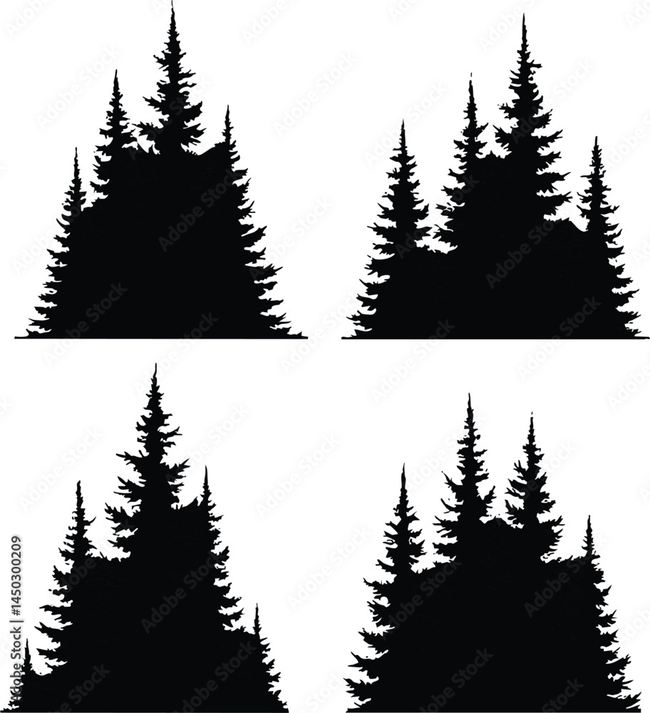 Fototapeta premium christmas trees set